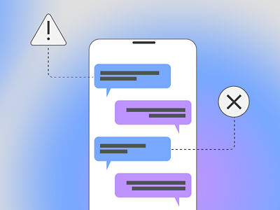 Illustration of a chat screen on a phone