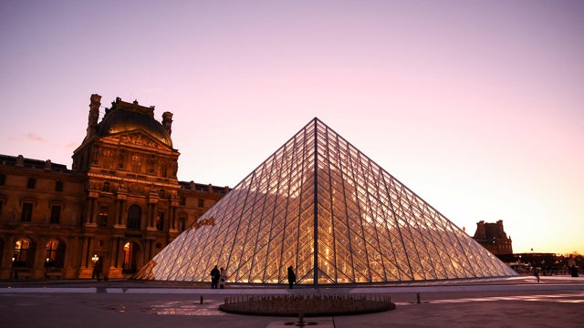 The exterior of the Louvre Museum is seen weeks after a daylight heist exposed security flaws, in Paris, France, Nov. 17, 2025. 