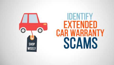an illustration of a car with the words identify extended warranty scams