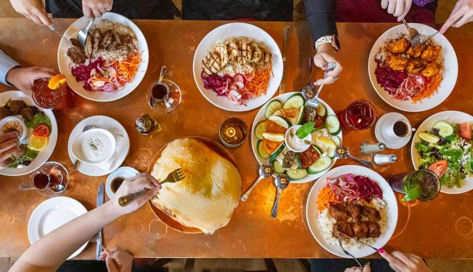 plates of food on a table at bosphorous turkish cuisine in orlando florida
