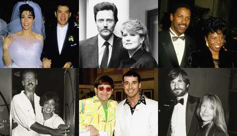Rita Wilson y Tom Hanks; Christopher Walken y Georgianne; Denzel y Pauletta Washington; Oprah Winfrey y Stedman Graham; Elton John y David Furnish; Jack Fisk y Sissy Spacek.
