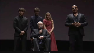 Michael Caine makes rare public appearance with grandchildren