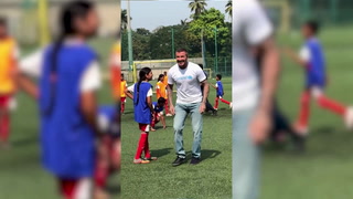 David Beckham wows children with football skills during India visit