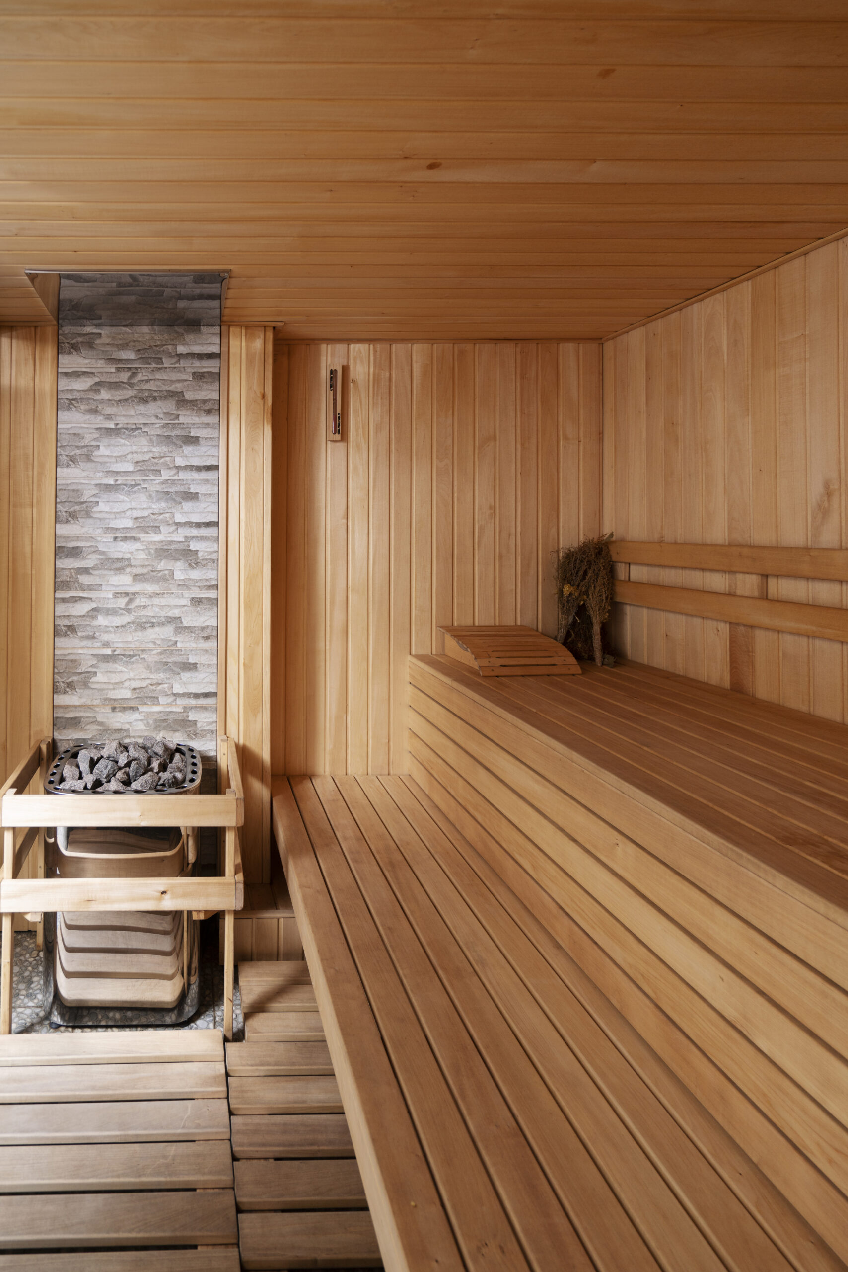 clean empty sauna room