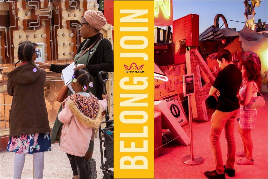 Graphic for promotions to become a member to The Neon Museum.