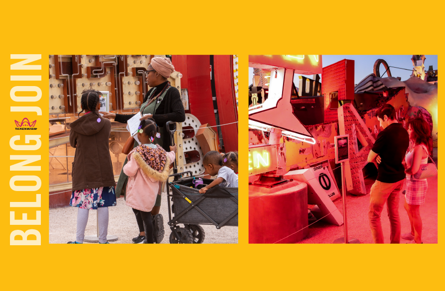 Graphic for promotions to become a member to The Neon Museum.