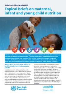 Global nutrition targets 2030: topical briefs on maternal, infant and young child nutrition