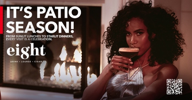 Elevate your outdoor experience this patio season at Eight Lounge, where luxury and leisure seamlessly combine.