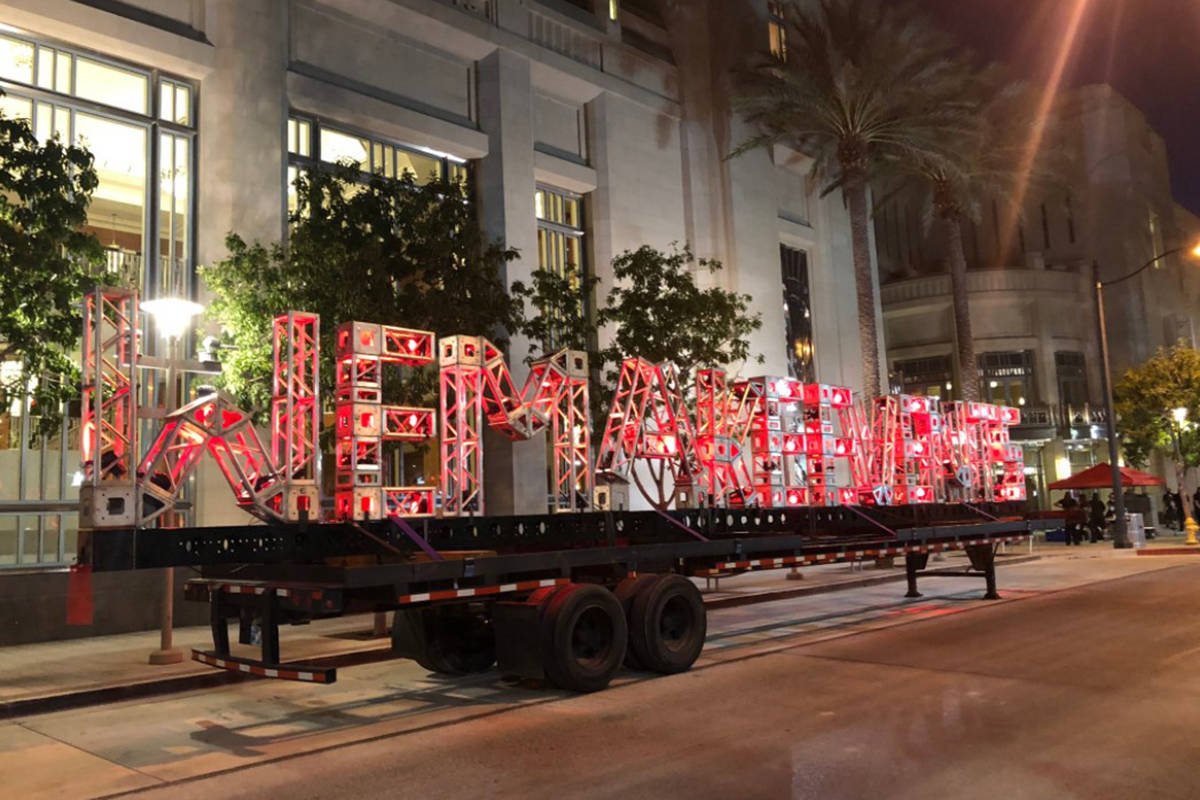 Preparations continue Tuesday, Sept. 1, 2020, outside The Smith Center as part of the We Make E ...