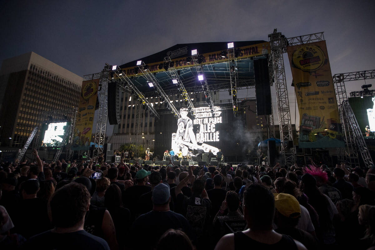 Leftover Crack performs during the Punk Rock Bowling Music Festival at the Downtown Las Vegas E ...