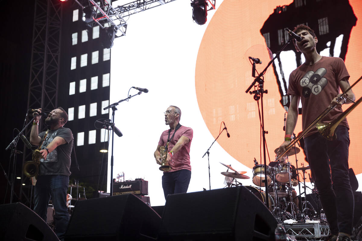 Streetlight Manifesto performs during the Punk Rock Bowling Music Festival at the Downtown Las ...