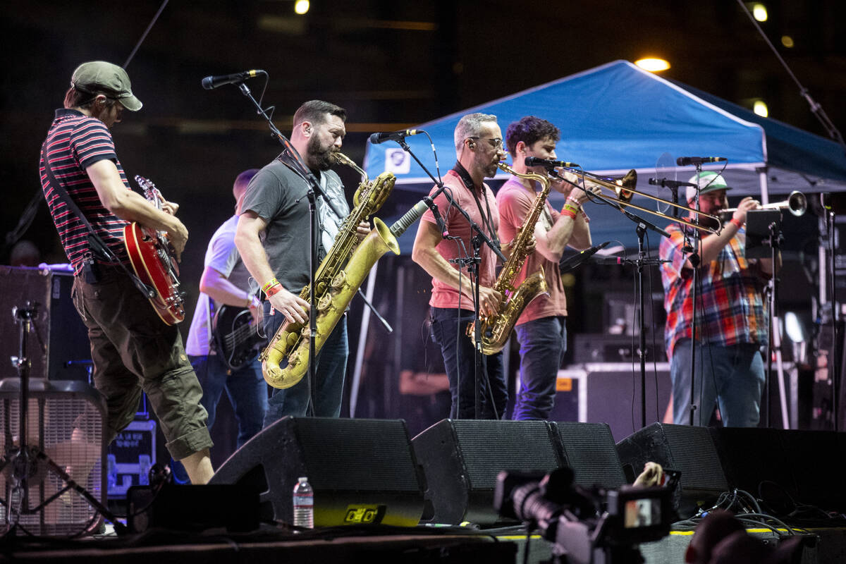 Streetlight Manifesto performs during the Punk Rock Bowling Music Festival at the Downtown Las ...