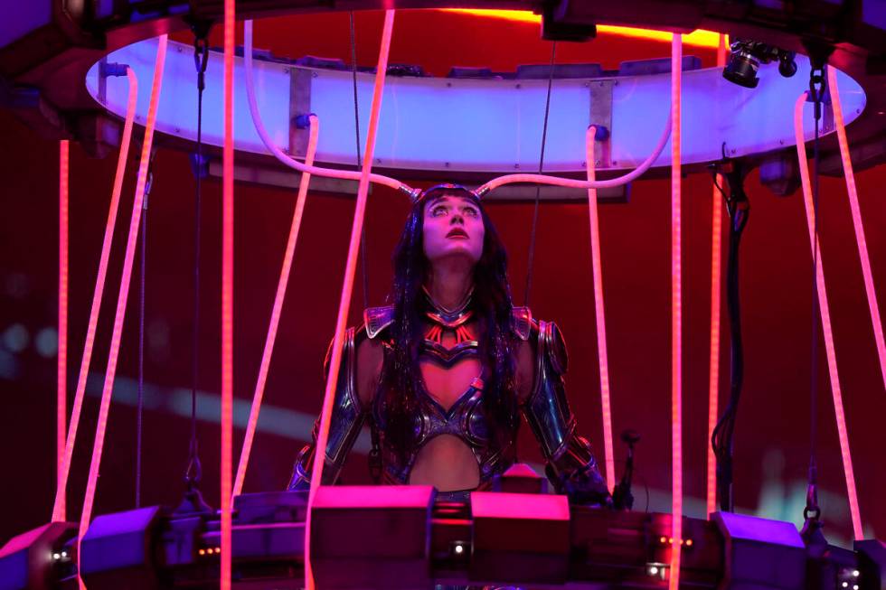 Katy Perry performs in concert at Arena CDMX in Mexico City, Wednesday, April 23, 2025. (AP Pho ...