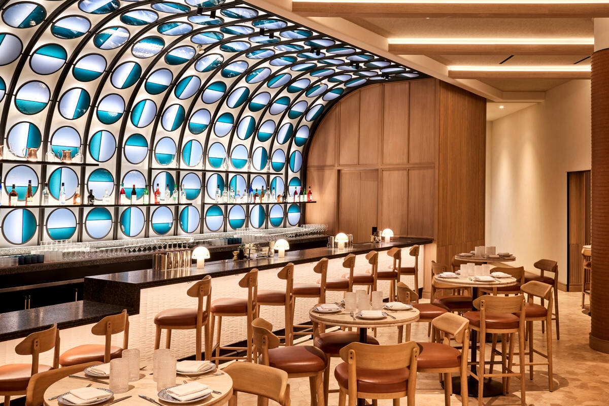 The bar at Zaytinya, a Mediterranean restaurant from chef José Andrés that opened in May 2025 ...