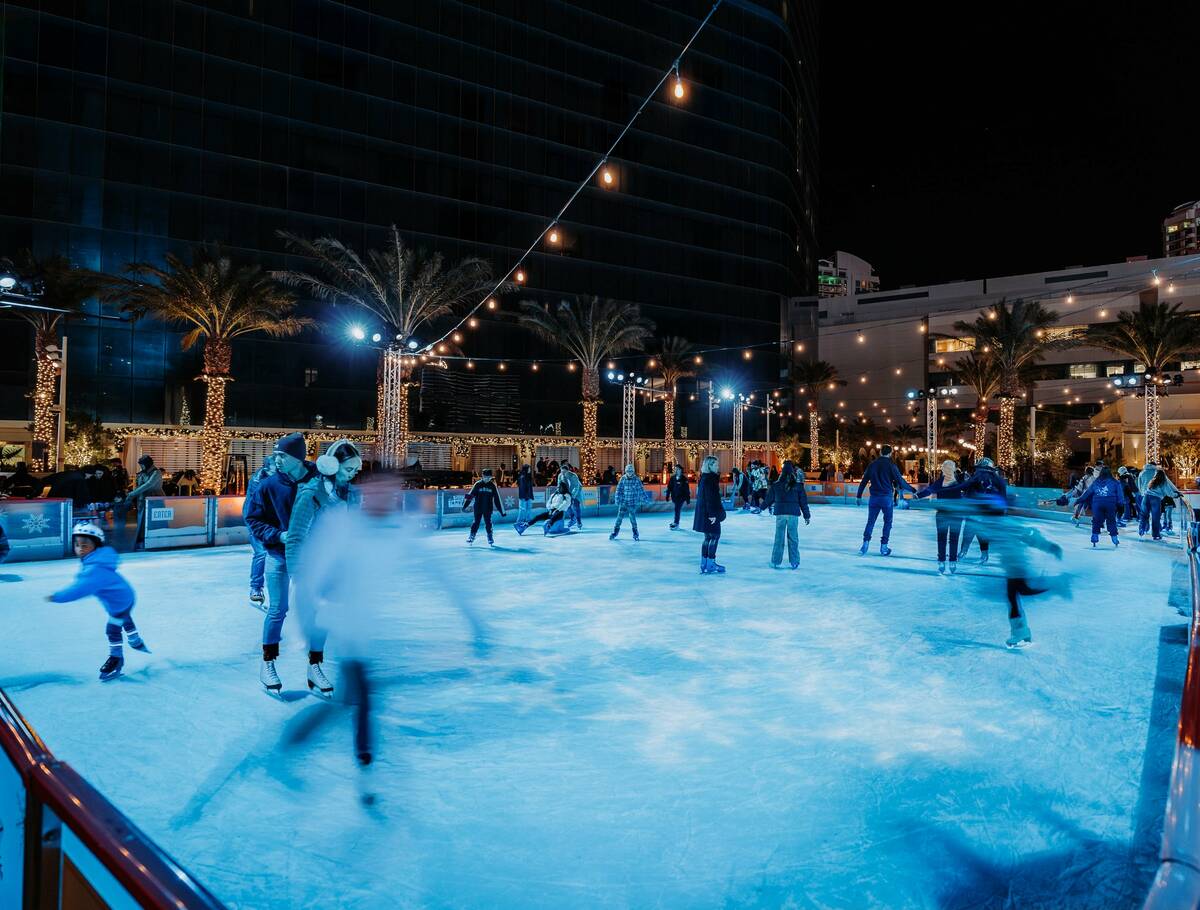The Oasis Ice Rink at Fontainebleau Las Vegas is open for the holiday season. (Fontainebleau)