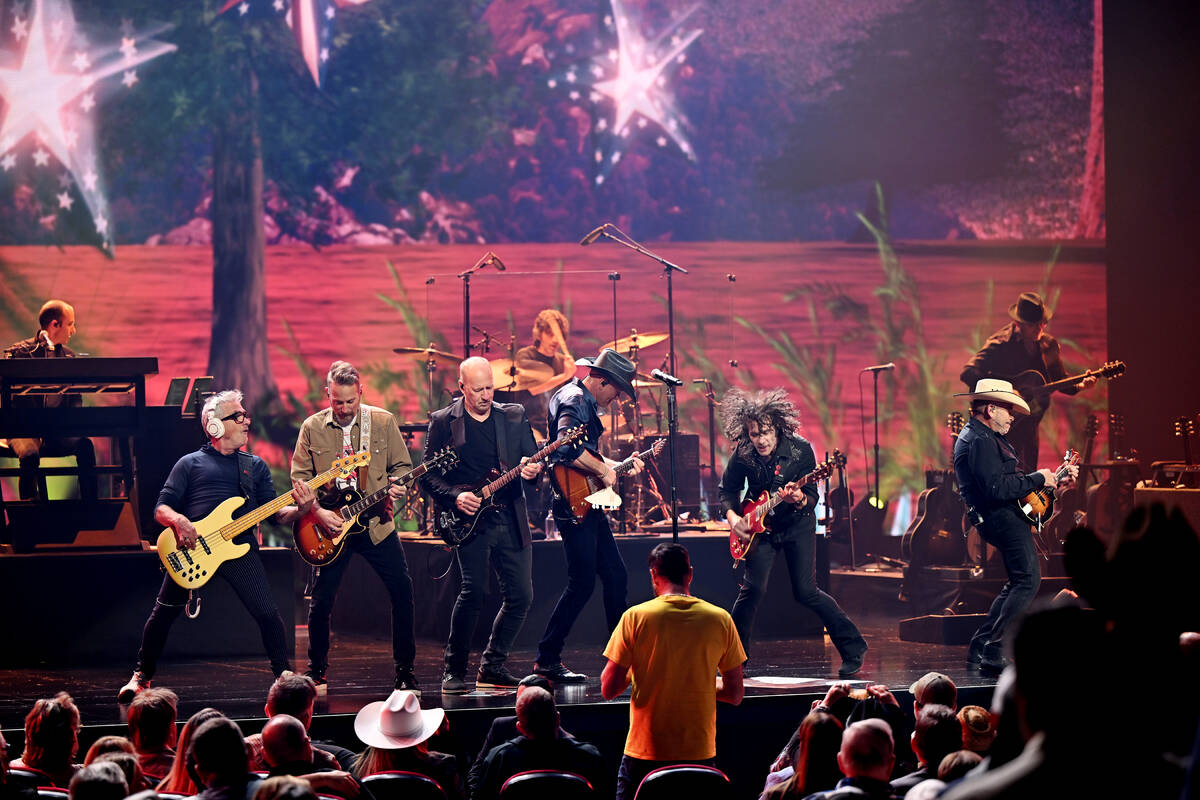 Tim McGraw is shown in his opener at the Colosseum at Caesars Palace on Thursday, Dec. 4, 2025. ...