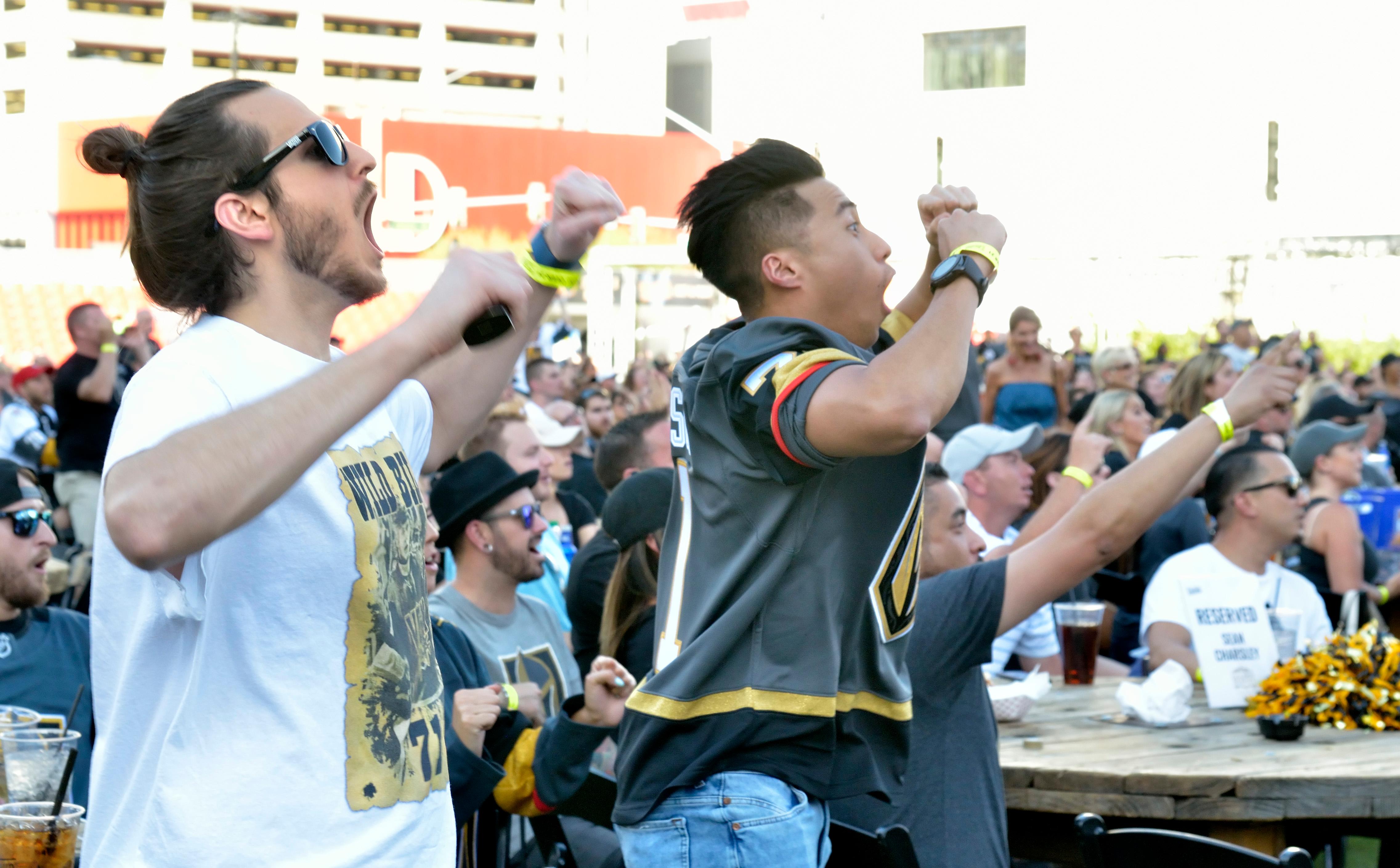 Attendees are shown during a watch party for the second game of the Stanley Cup Playoffs featuring the Las Vegas Golden Knights and the Washington Capitals. The party was held at the Downtown Las Vegas Events Center at 203 S. 3rd St. in Las Vegas on Wednesday, May 30, 2018. CREDIT: Bill Hughes/Las Vegas News Bureau