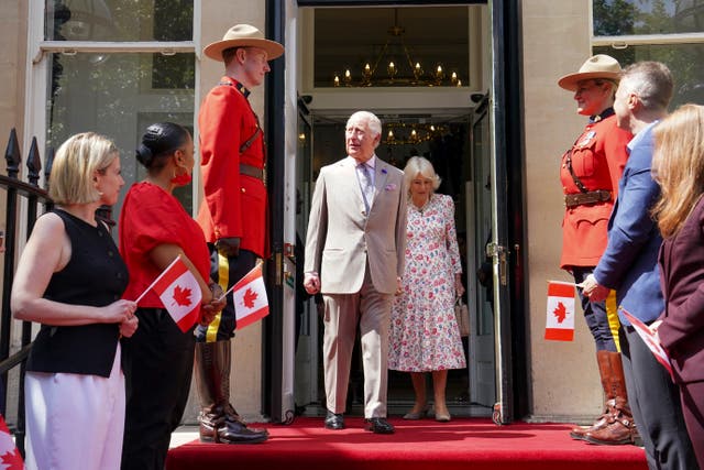 <p>The King and Queen during a visit to Canada House in London to mark 100 years since it opened in June 1925</p>