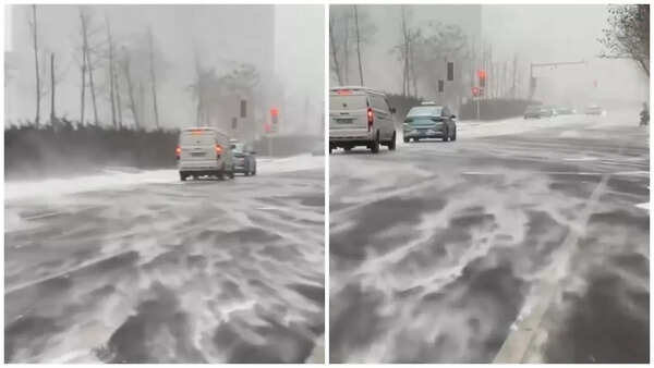 Watch: December blizzard in China goes viral for snow-globe streets and whirling powder