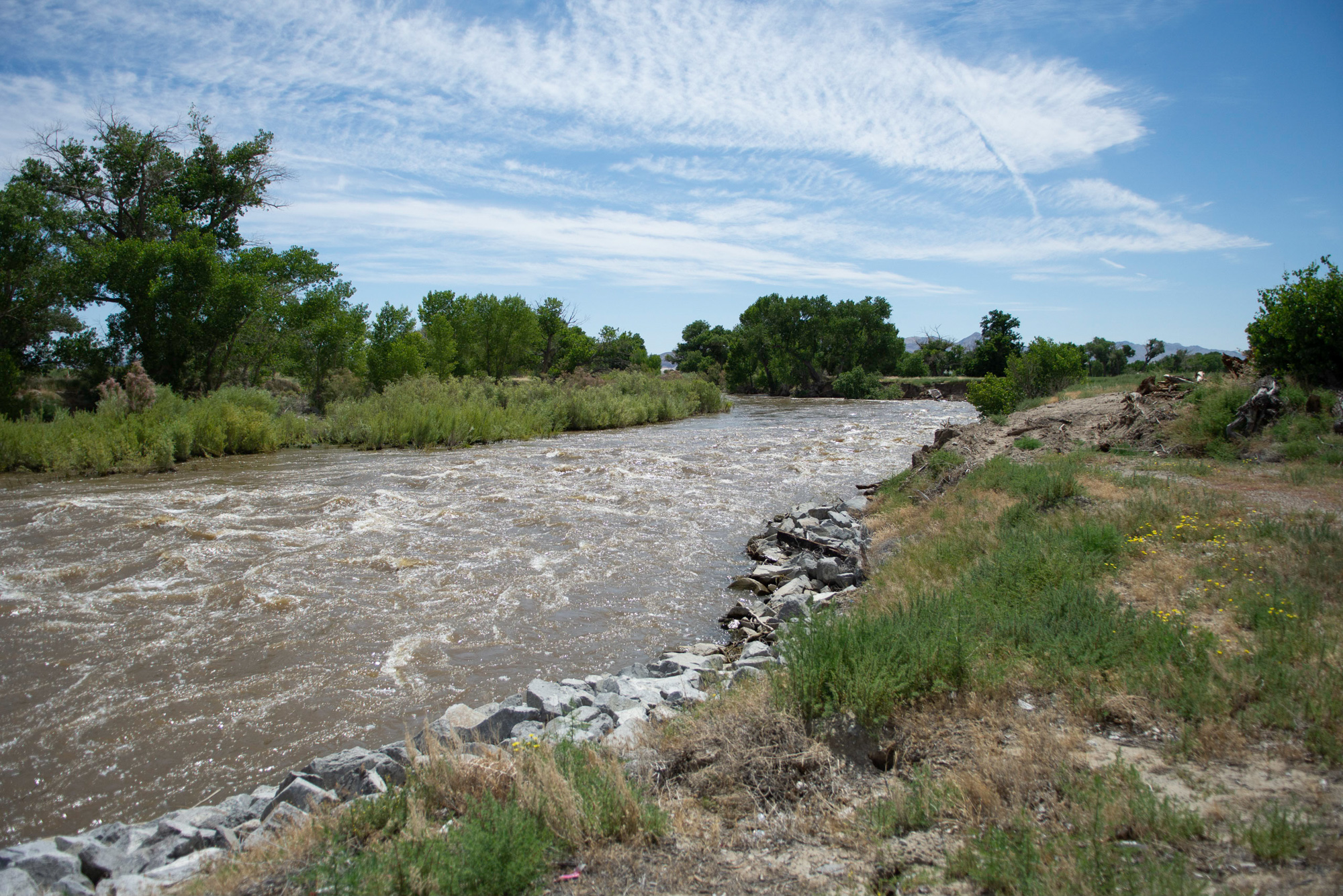 The Walker River flows through the Walker River Paiute Reservation on its way to Walker Lake.