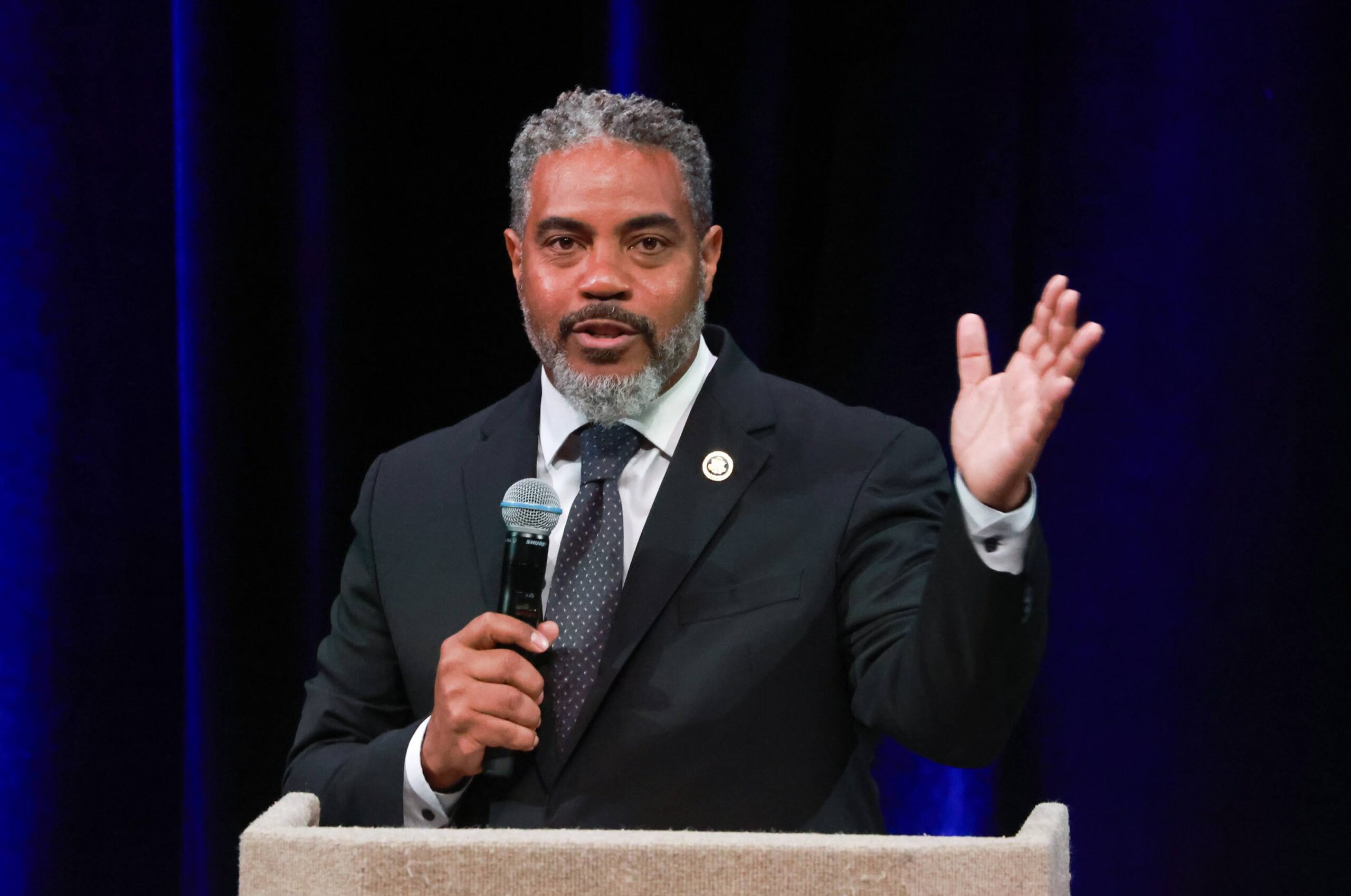Representative Steve Horsford (D-NV 4th District) speaks during the 2024 Prosperity Summit at CSN-North Las Vegas on July 16, 2024.