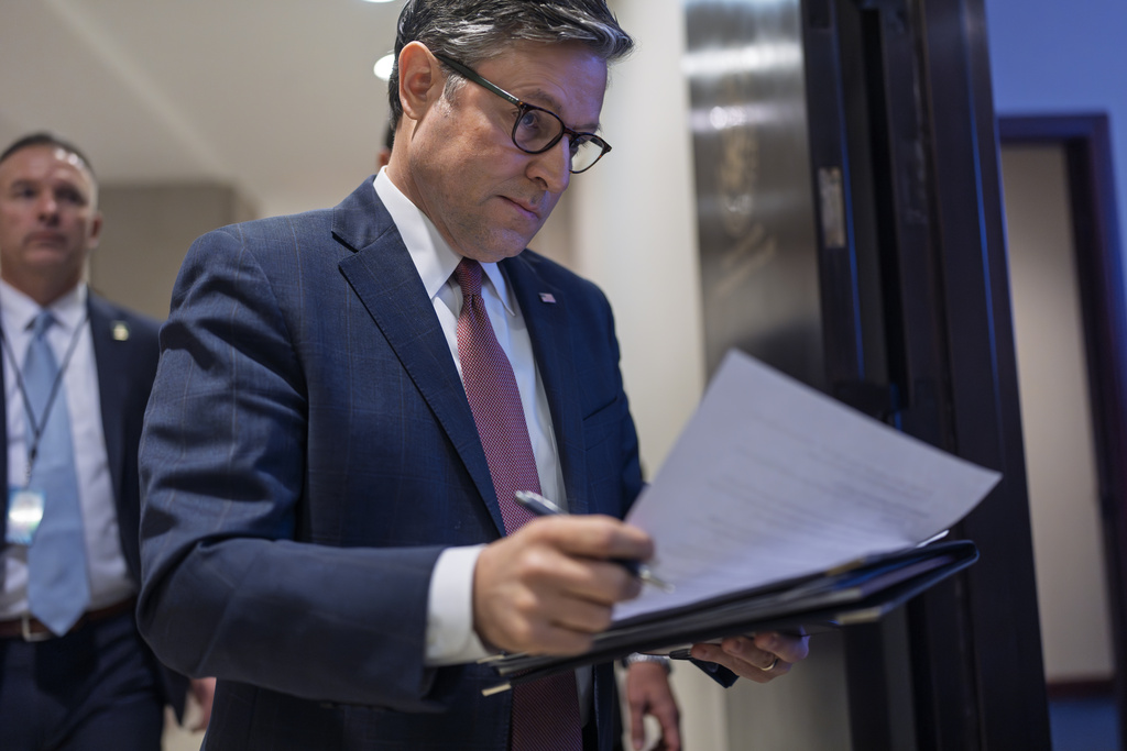 Speaker of the House Mike Johnson (R-LA), at the Capitol in Washington, D.C.