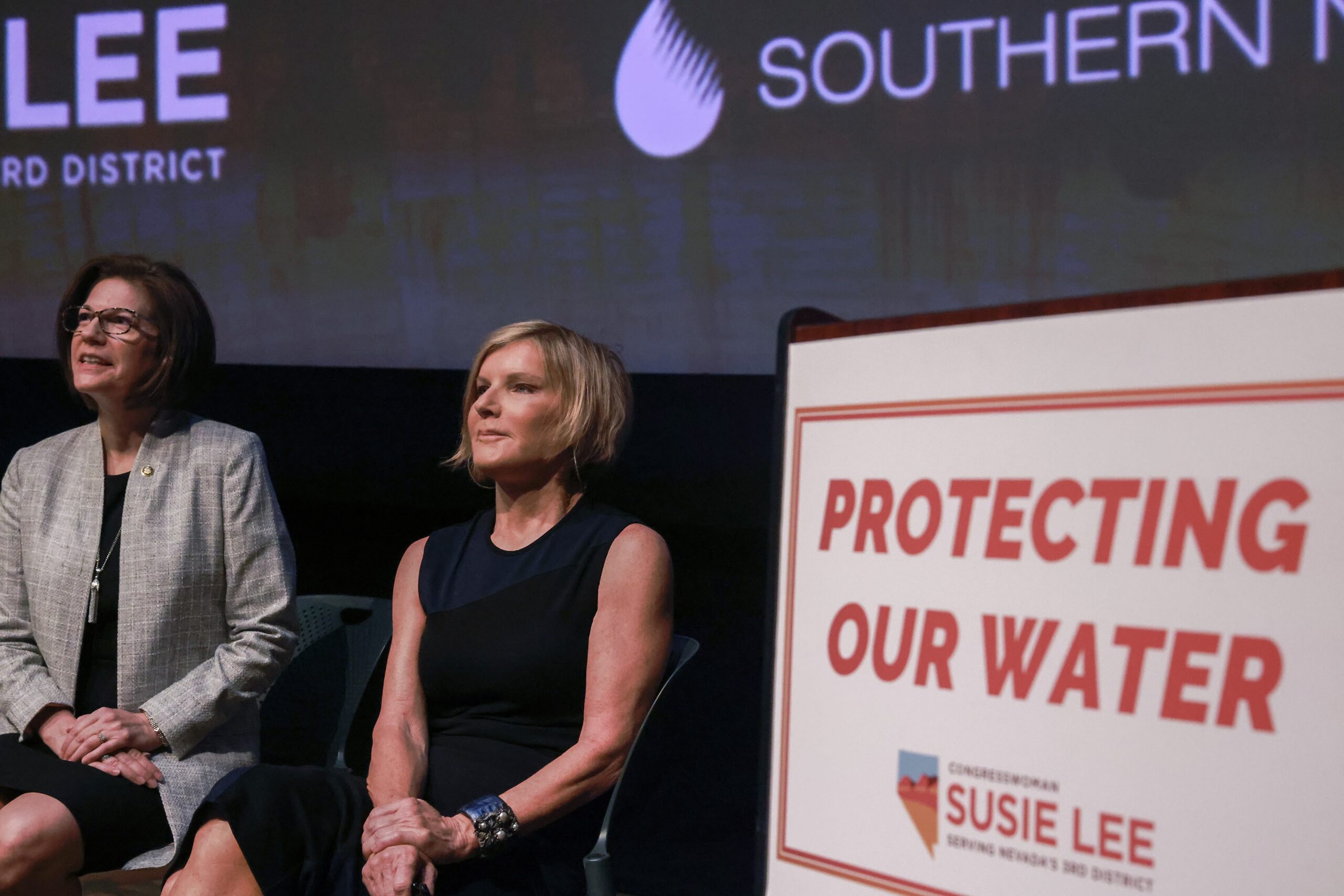 Sen. Catherine Cortez Masto (D-NV), left, and Rep. Susie Lee (D-NV).