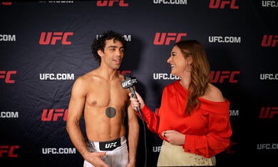 Bantamweight Payton Talbott Reacts Backstage With UFC.com Following His Win Over Henry Cejudo At UFC 323: Dvalishvili vs Yan 2 In Las Vegas, NV, On December 6, 2025