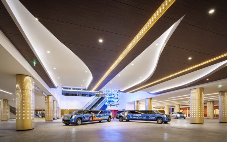 Circa - Garage Mahal 2 Two limos inside the Garage Mahal parking garage at Circa in Las Vegas.