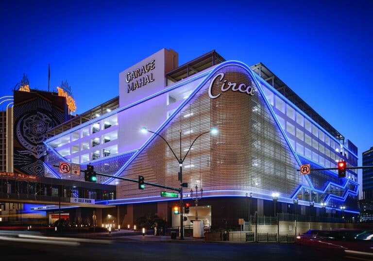 Circa - Garage Mahal 1 Garage Mahal parking garage at Circa in Las Vegas.