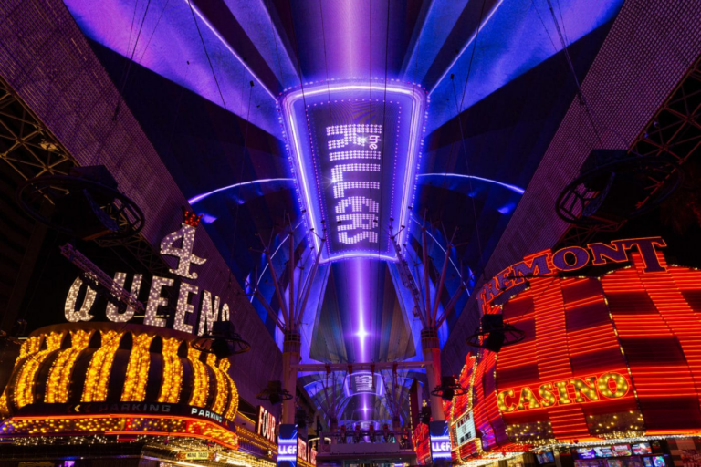 Everything You Need To Know About the Fremont Street Experience 3 Viva Vision is the ultimate nighttime light show in Las Vegas. It attracts, on average, 25,000 people nightly and over 24 million people yearly. The show incorporates videos, images, sound and lights into an immersive show over your head. The featured artists in the shows do change as we are always adding new and exciting videos. The screen boasts 16.4 million pixels and is 1,375 feet long, 90 feet wide and suspended 90 feet above Fremont Street’s pedestrian mall. There are also 49.3 million LED lights and a 600,000-watt sound system used for Viva Vision. The shows are free and occur at the top of every hour from 6:00 p.m. until 2:00 a.m. daily. You can experience different artists each night at different viewing times. CTA: Check out the Viva Vision schedule. Daily Events