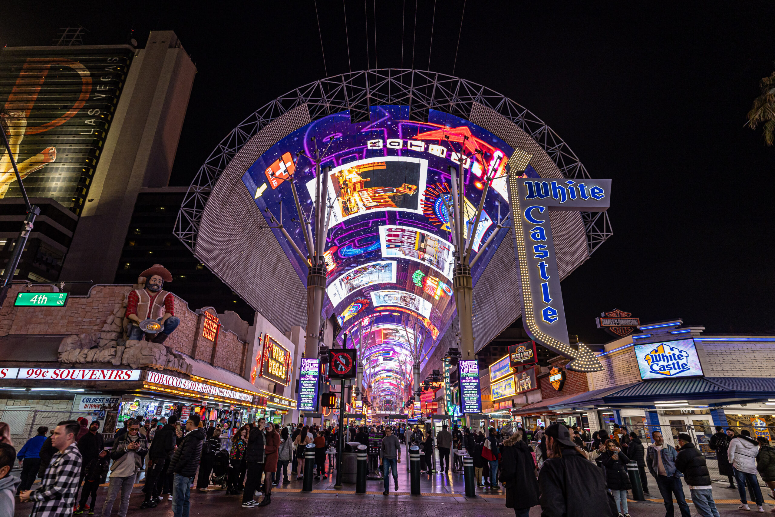 The Canopy lights in downtown Las Vegas on Fremont Street