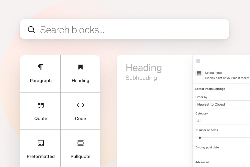 Wordpress Gutenberg Block Editor Menu