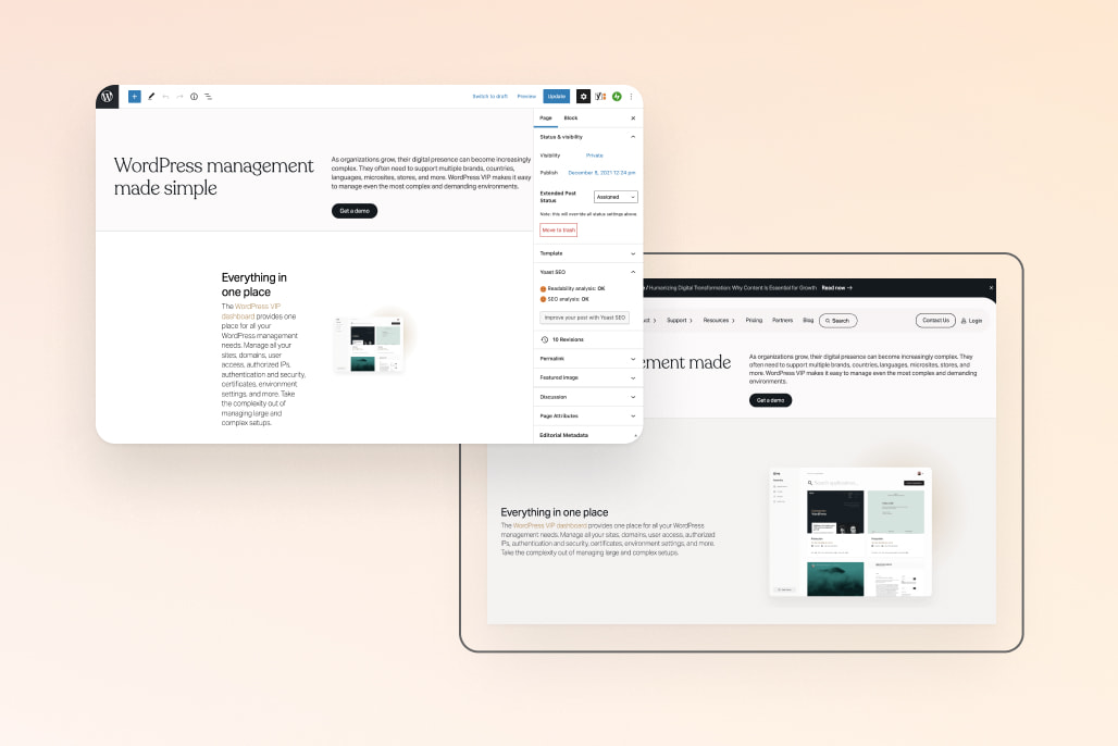 WordPress Block Editor Visualized content