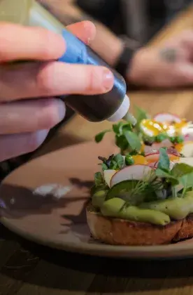 up close shot of cuisine final touches