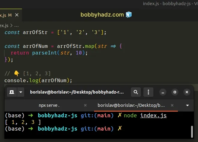 convert array of strings to array of numbers