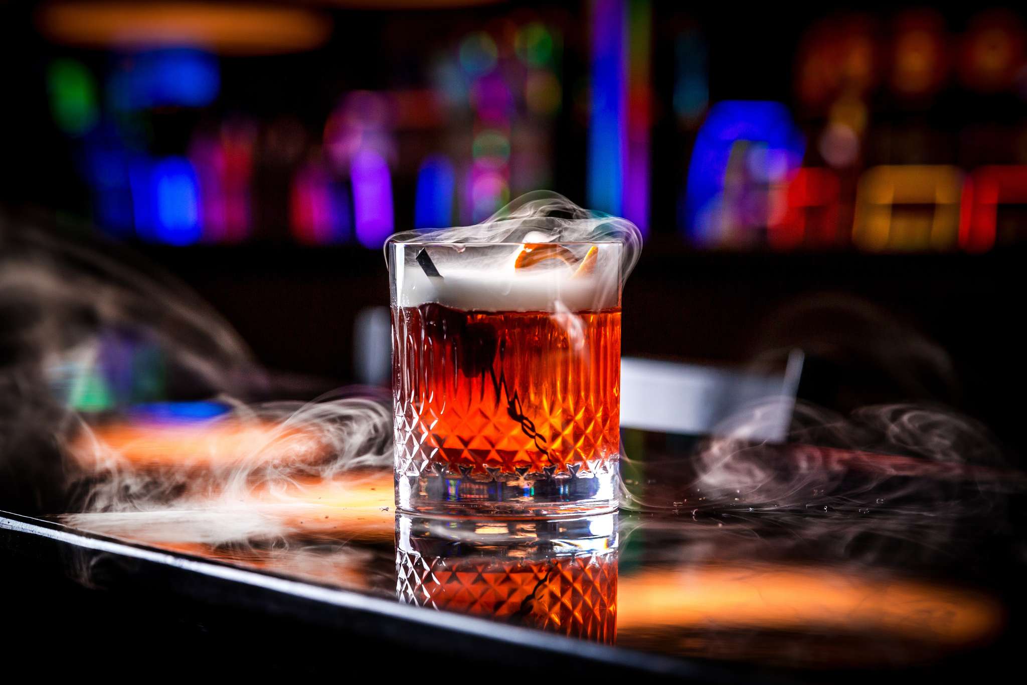 old fashioned movie themed speciality cocktail