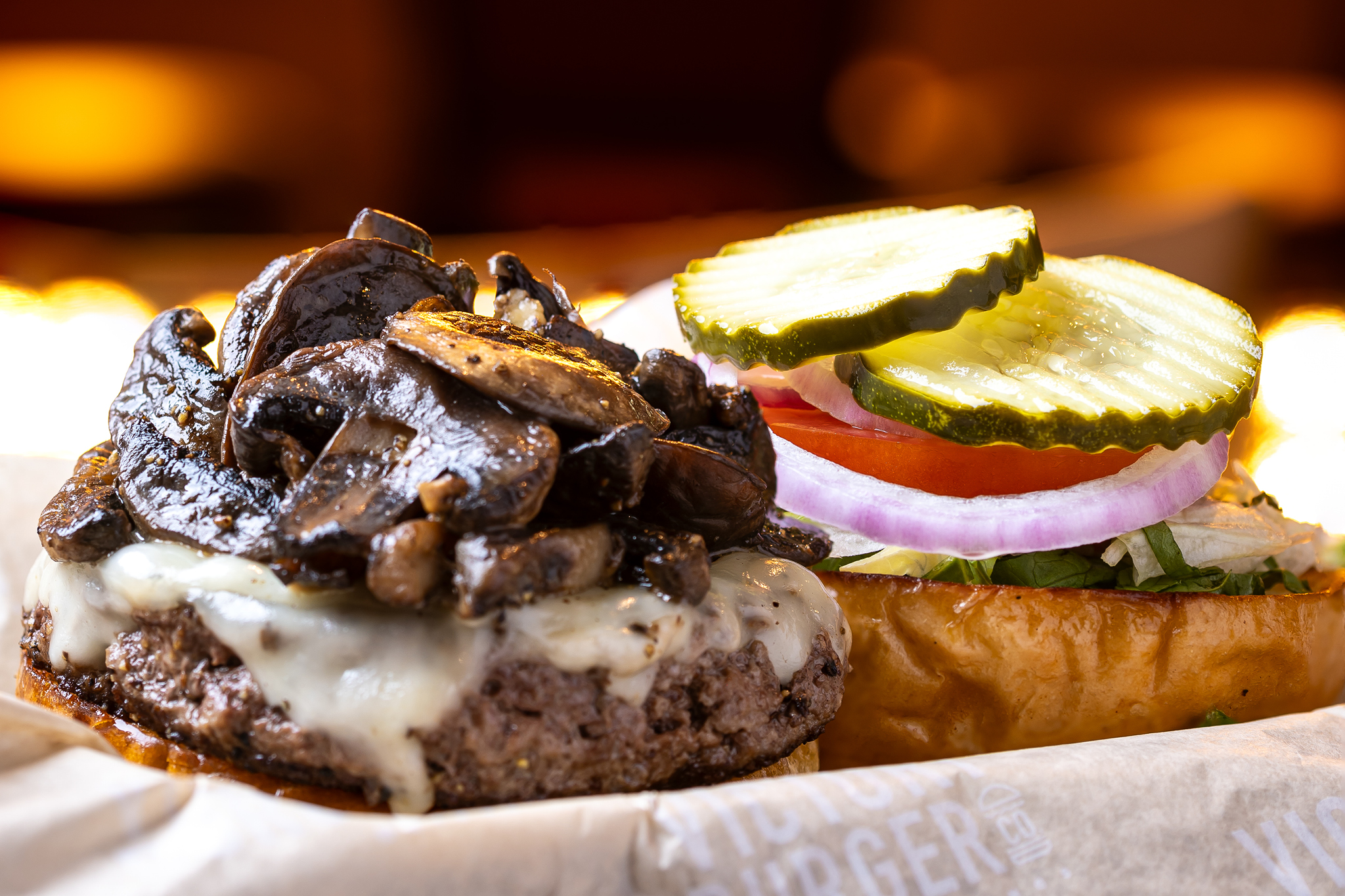 mushroom burger at circa las vegas in downtown las vegas