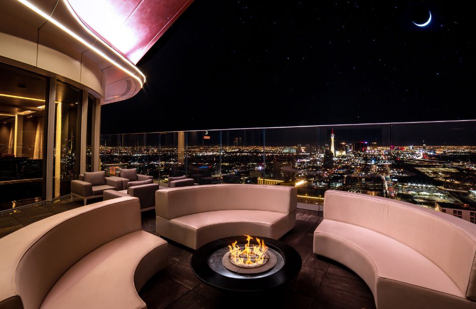 Rooftop view of Las Vegas strip from Legacy Club at Circa Resort
