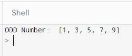 odd numbers using while loop in python