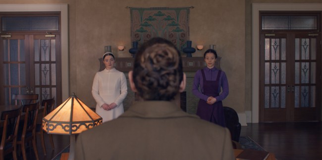 Lucy Halliday and Chase Infiniti in 'The Testaments'