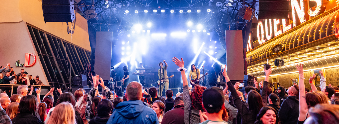 Crowd Dancing at Fremont Street Free Concert in Vegas