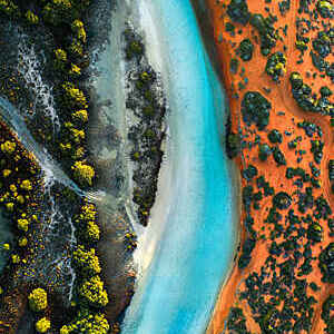 Aerial View of Little Lagoon Shark Bay - DRONE 4K