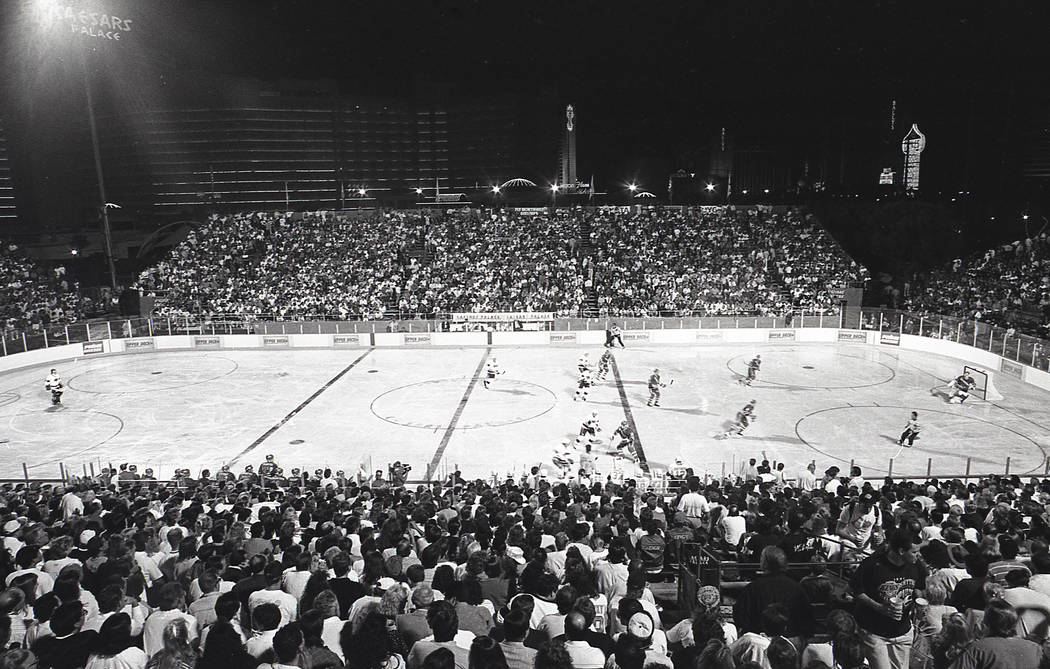 Scenes from an outdoor NHL exhibition game between the New York Rangers and the Los Angeles Kin ...