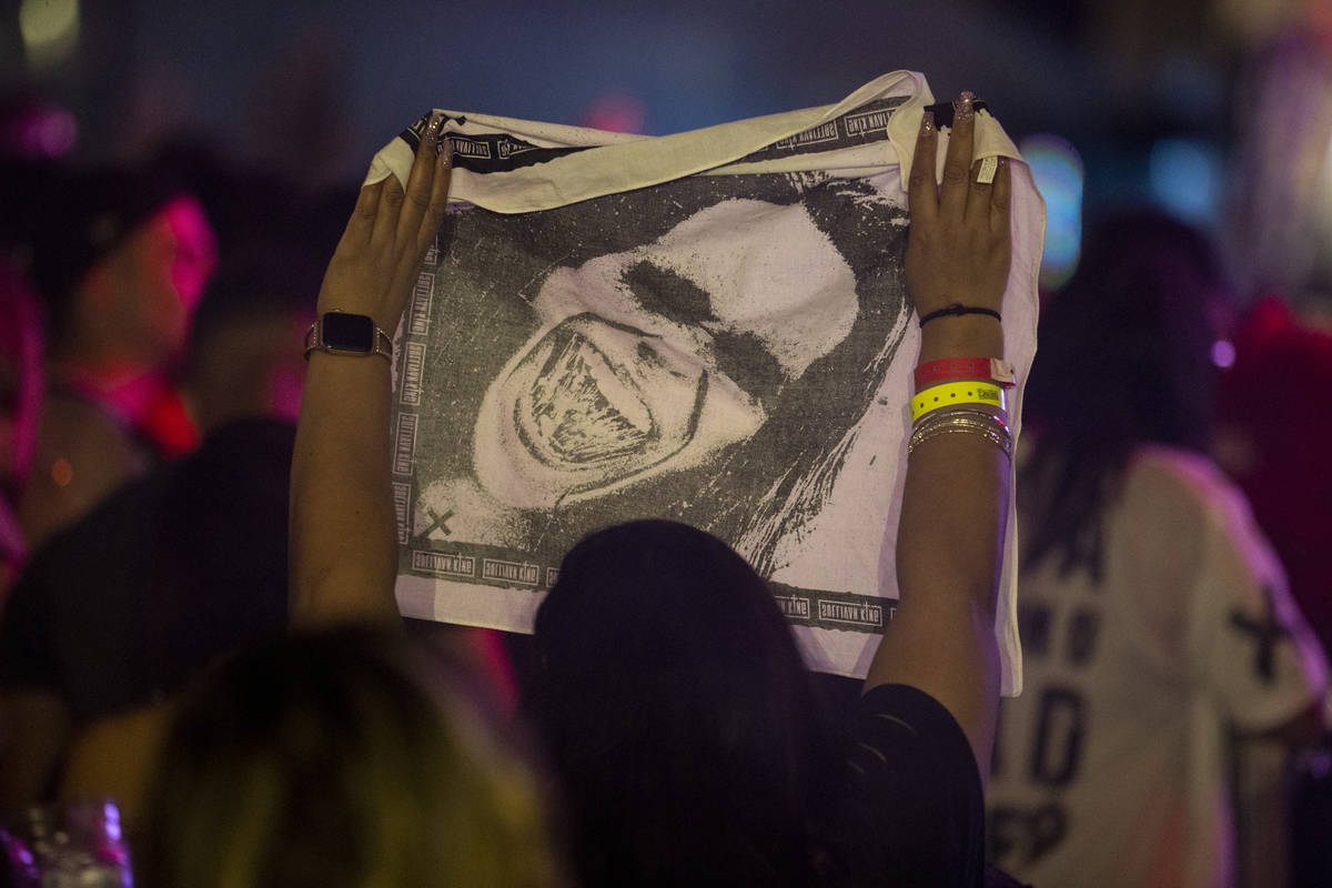 People listen to a performance by DJ Sullivan King at the Downtown Las Vegas Events Center in L ...