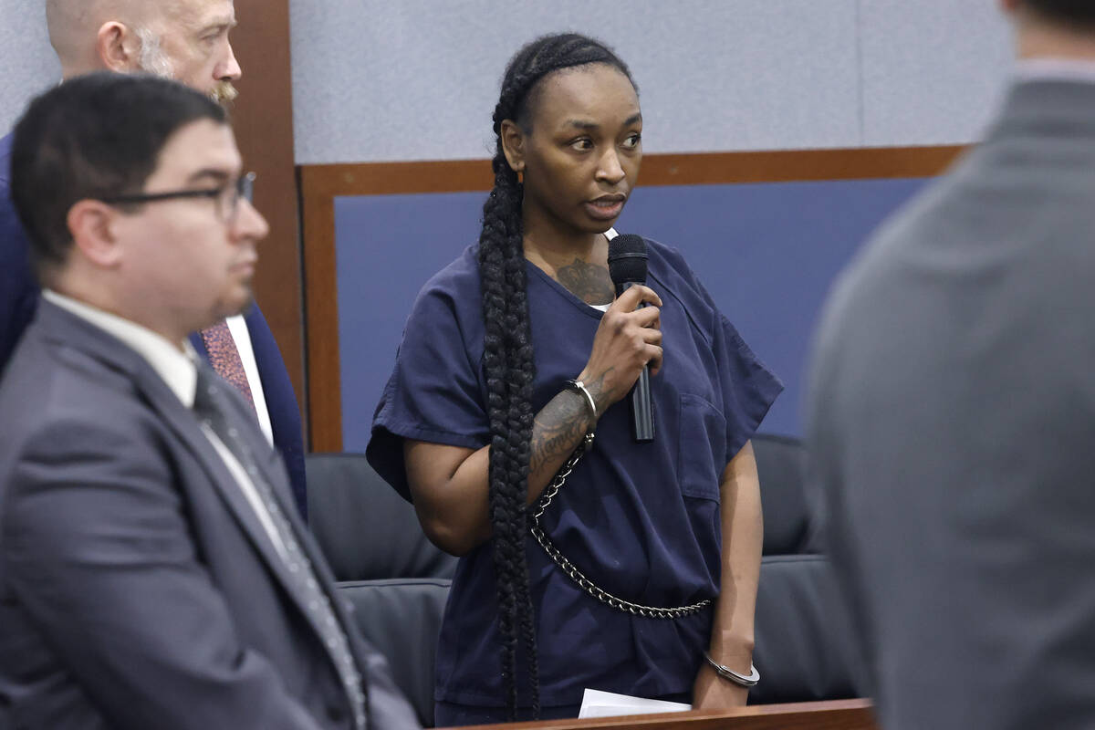 Markeisha Foster, accused of causing death of Reba the bulldog, answers District Court judge Su ...