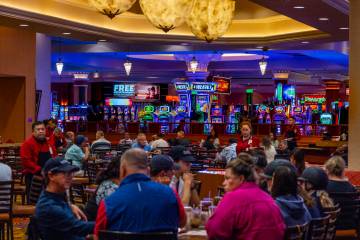 People enjoy a meal at the Coronado Cafe within the South Point on Friday, Nov. 14, 2025, in La ...