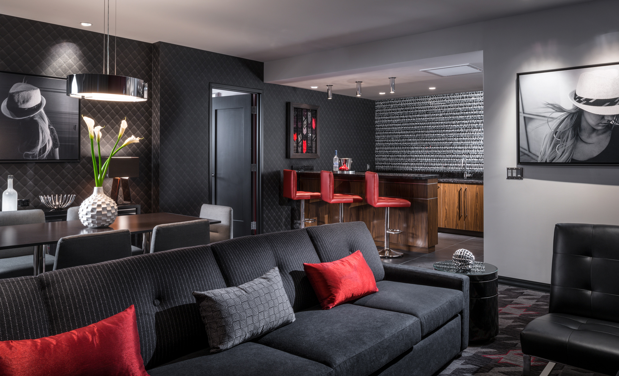 suite bar area at the d las vegas in downtown