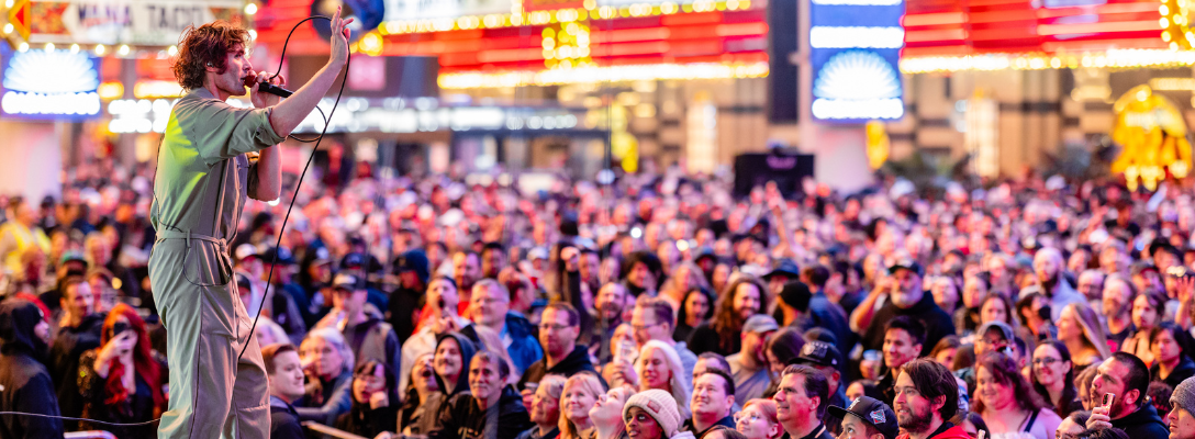 People Having Fun at Free Las Vegas Concert on Fremont Street