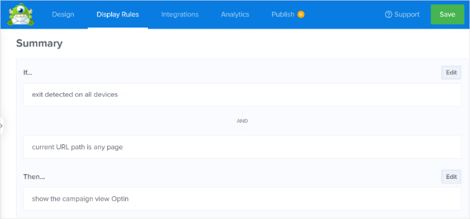 Visa en sammanfattning av visningsregler